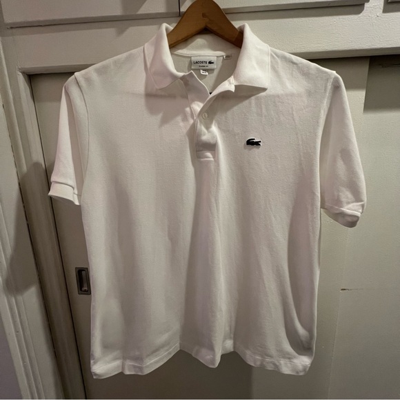 Lacoste x Pique Polo Shirt XL Classic Fit Green Croc Logo 100% Cotton White NWOT - Picture 4 of 12
